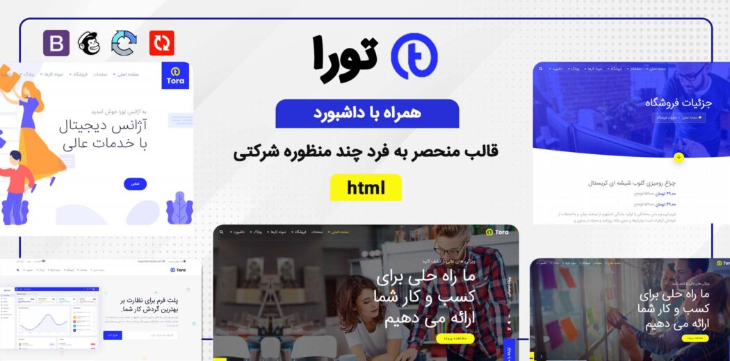 قالب HTML شرکتی تورا، Tora