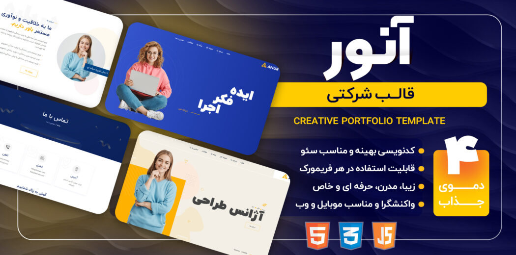 قالب HTML شرکتی آنور، Anur