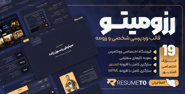 قالب رزومه و شخصی رزومیتو، Resumeto