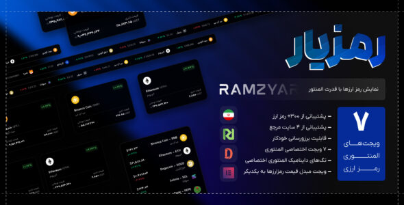 رمزیار، افزونه ویجت‌ های رمز ارز در المنتور